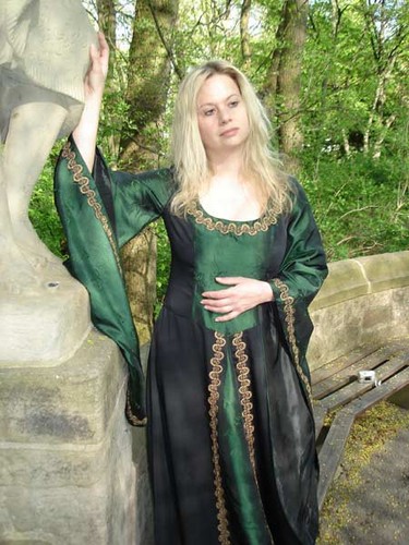 Fantasykleid grün schwarz - fantasykleid, grün-schwarz